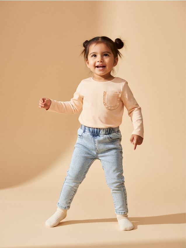 Sinsay - Džínsy s nastaviteľným pásom - modrá