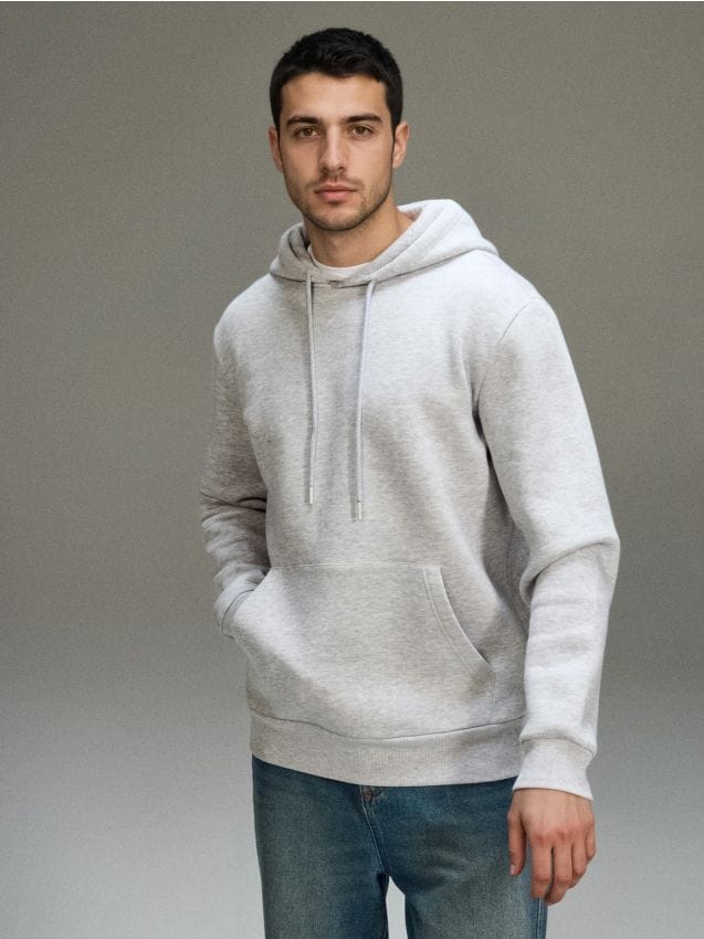 Sinsay - Hanorac basic - gri deschis