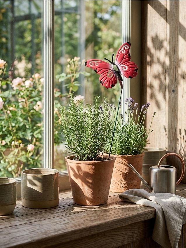 Sinsay - Decorațiune de grădină pe băț în formă de fluture - roz