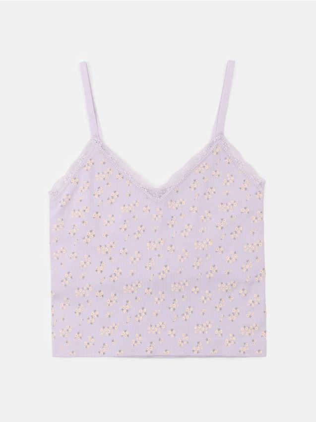 Sinsay - Top fără cusături cu cupe integrate - violet