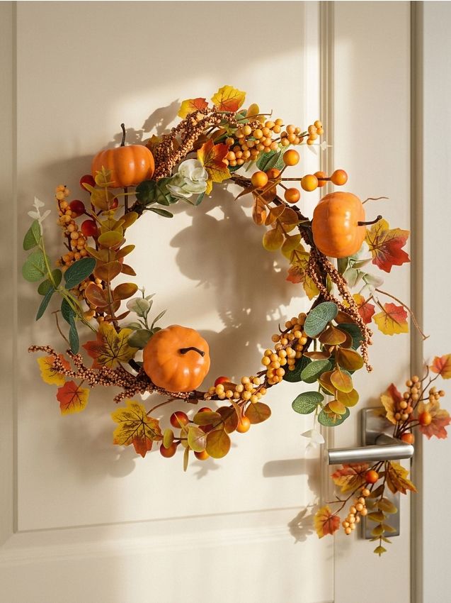 Sinsay - Coroniță decorativă de toamnă cu dovleci și frunze - multicolor