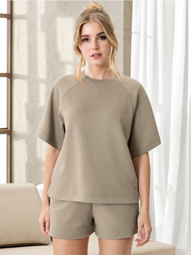 Pulover s kratkimi rokavi soft touch - SINSAY