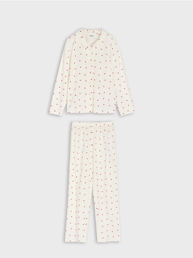 Sinsay - Dvojdielne pyžamo - krémová
