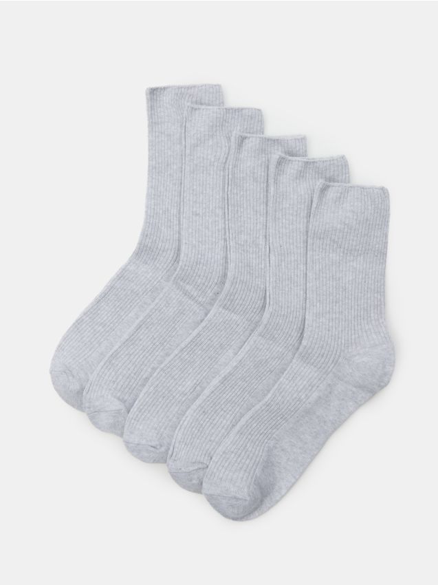 Sinsay - Prążkowane skarpetki 5 pack - szary