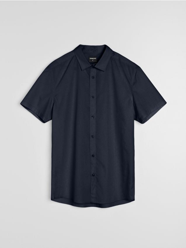 Sinsay - Koszula z krótkim rękawem - granatowy
