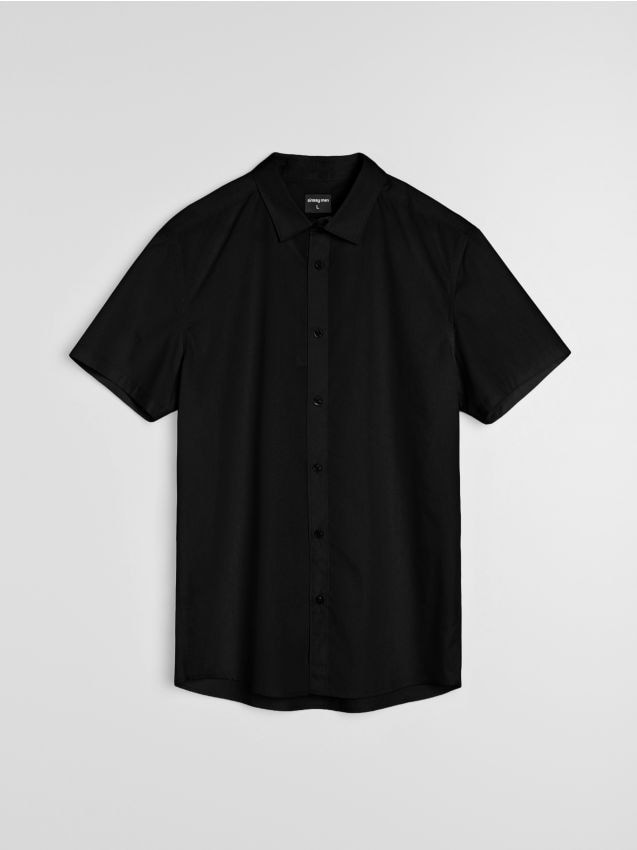 Sinsay - Koszula z krótkim rękawem - czarny