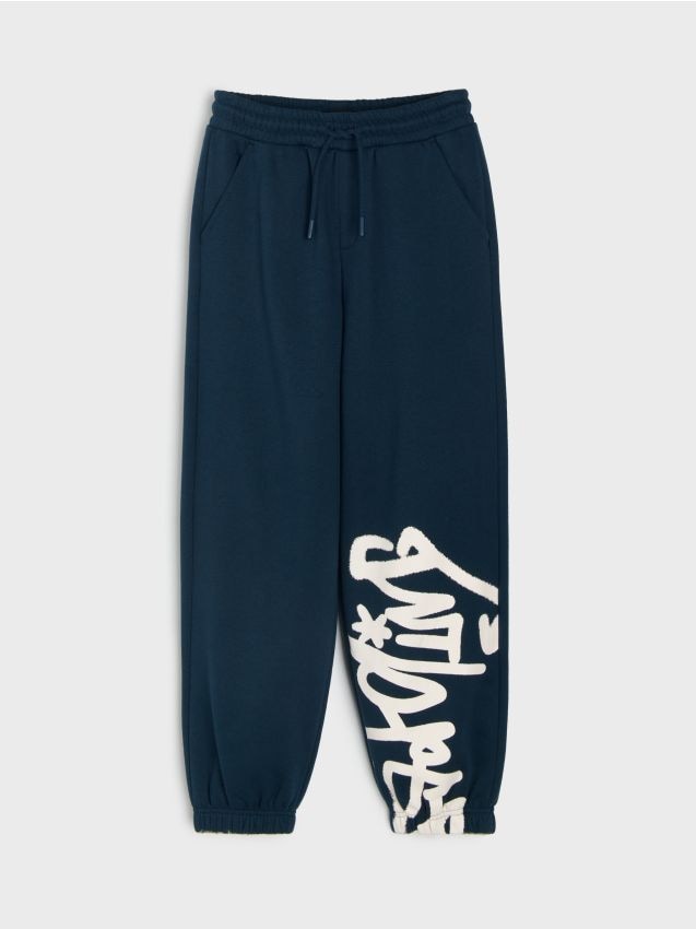 Sinsay - Pantaloni de trening jogger oversize - bleumarin