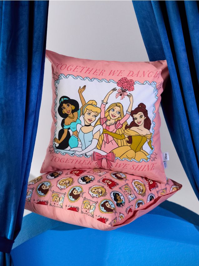 Sinsay - Fețe de pernă din bumbac Disney Princess 2 pack - roz