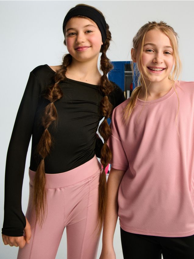 Sinsay - Sportowe body w stylu basic z długimi rękawami - czarny