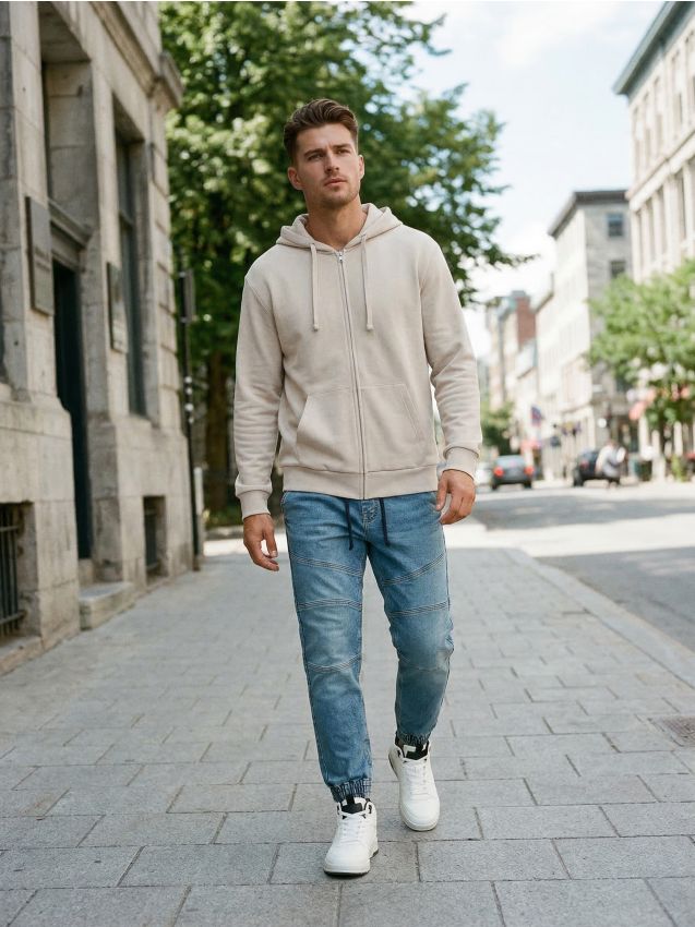 Sinsay - Hanorac cu glugă și fermoar - nude