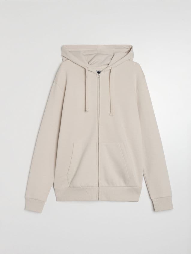 Sinsay - Hanorac cu glugă și fermoar - nude