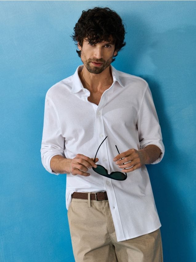 Sinsay - Cămașă din bumbac - alb