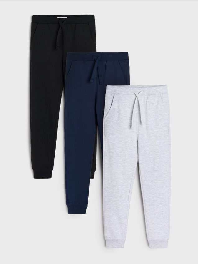 Sinsay - Set de 3 perechi de pantaloni de trening - negru