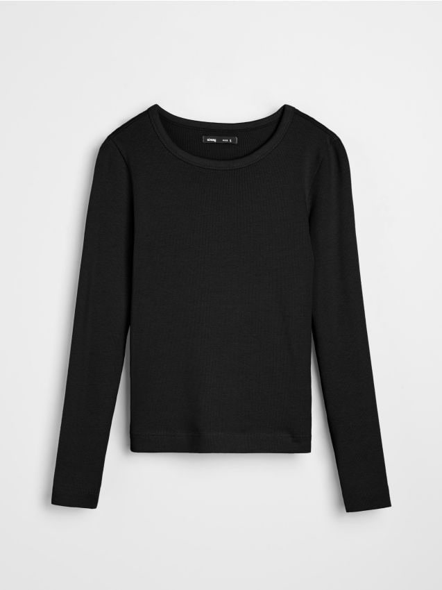 Sinsay - Tričko s dlhými rukávmi - čierna