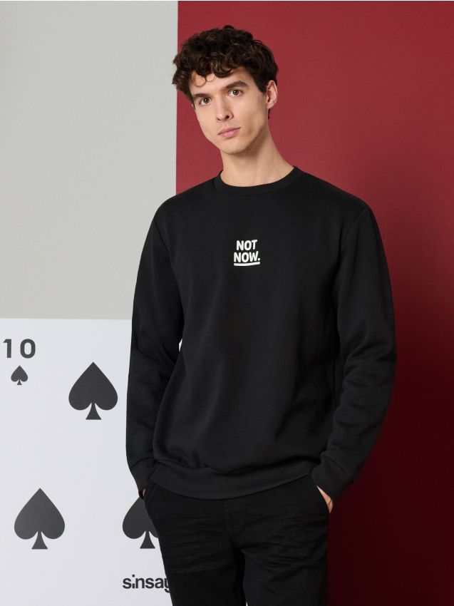 Sinsay - Hanorac cu guler rotund - negru