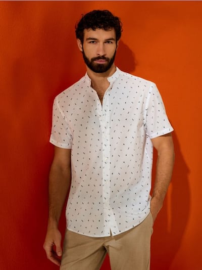 Πουκάμισο regular fit με όρθιο γιακά