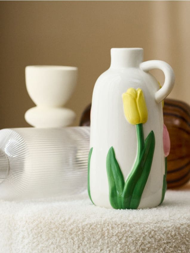 Sinsay - Vază ceramică cu flori - multicolor