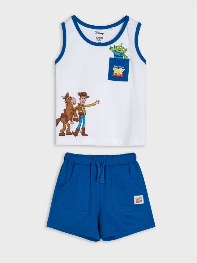 Sinsay - Compleu cu tricou și pantaloni scurți Toy Story - mid blue