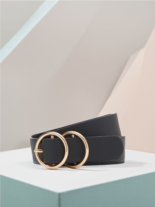 Sinsay - Curea pentru pantaloni din imitație de piele - negru