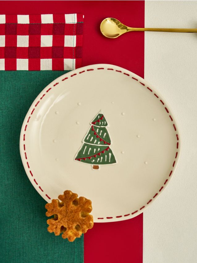 Sinsay - Vianočný tanier s motívom stromčeka - zelená