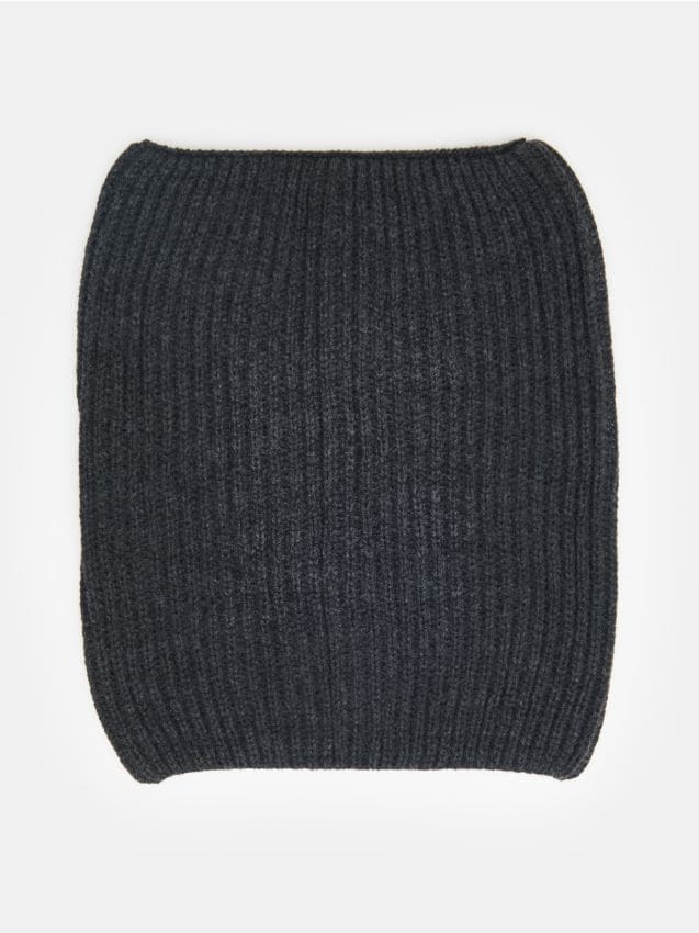 Sinsay - Eșarfă circulară din tricot striat - gri-închis
