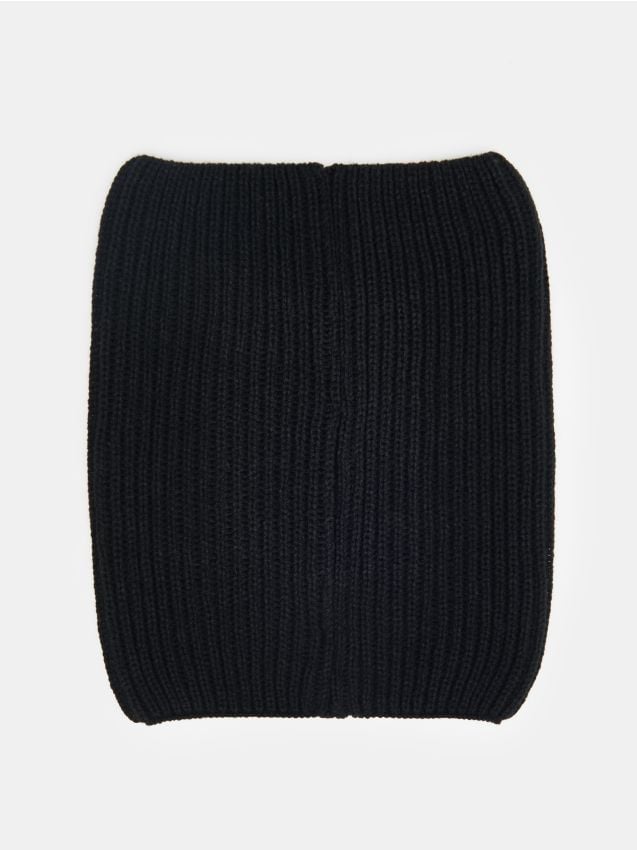 Sinsay - Eșarfă circulară din tricot striat - negru