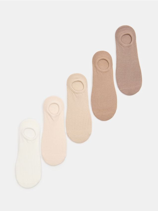 Sinsay - Șosete sport, 5 perechi - bej