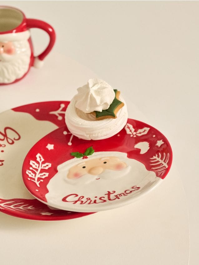 Sinsay - Vianočný tanier s obrazom Santa Clausa - viacfarebná