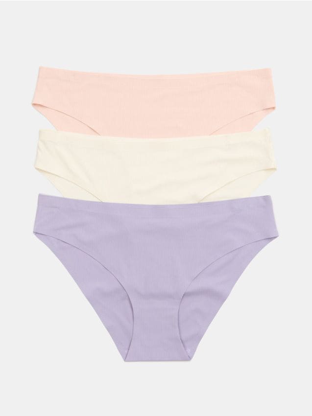 Sinsay - Bezszwowe majtki figi 3 pack - wielobarwny