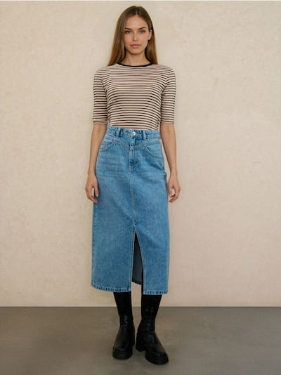 Džínová sukně s vybledlým efektem