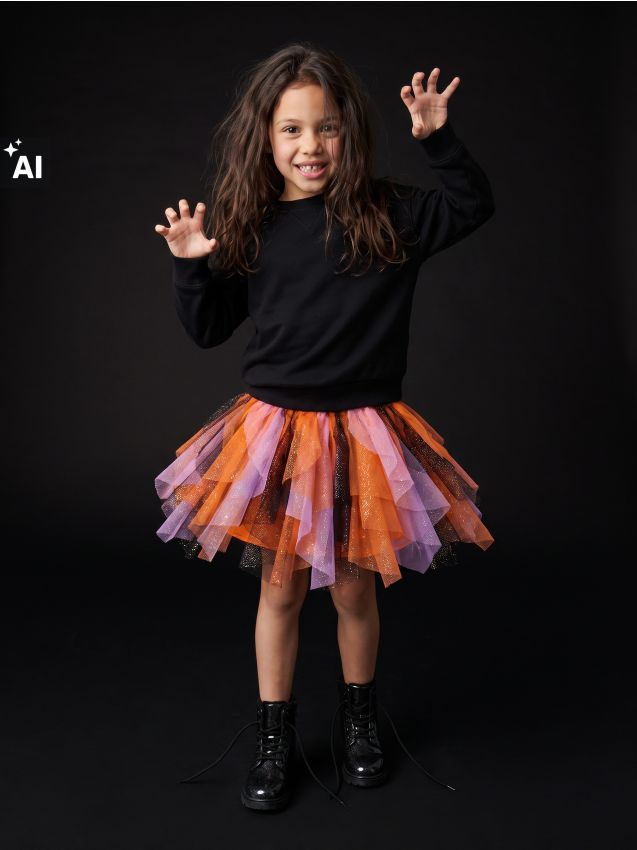 Sinsay - Set de Halloween: fustă din tul și bentiță de păr cu motiv de liliac 2 pack - multicolor