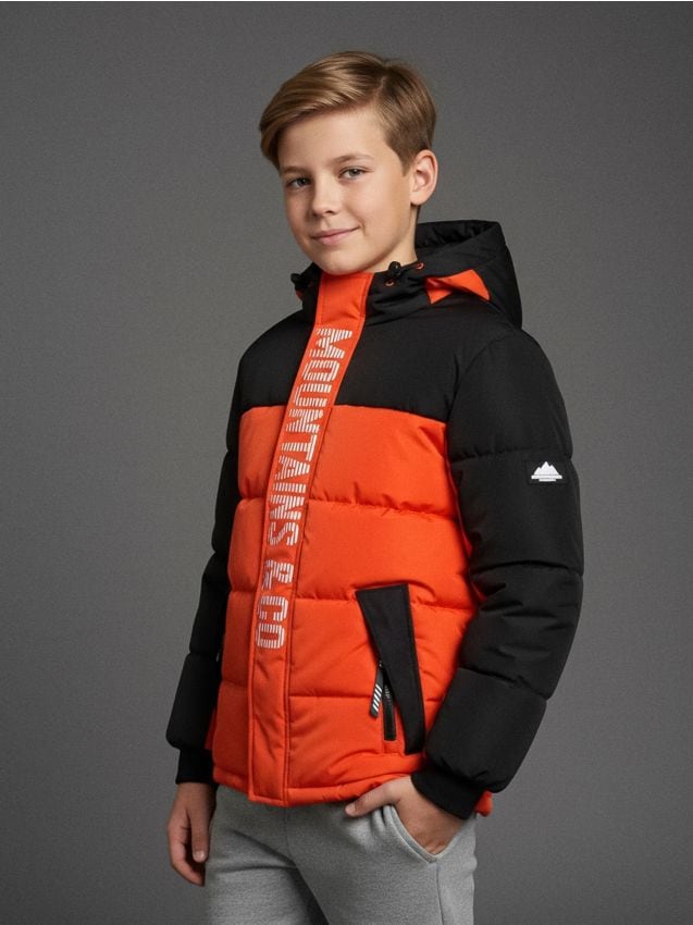 Sinsay - Zateplená bunda s kapucňou - mandarínková