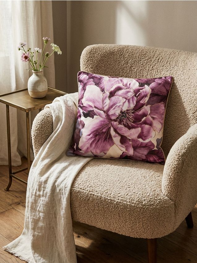 Sinsay - Față de pernă cu model floral - violet