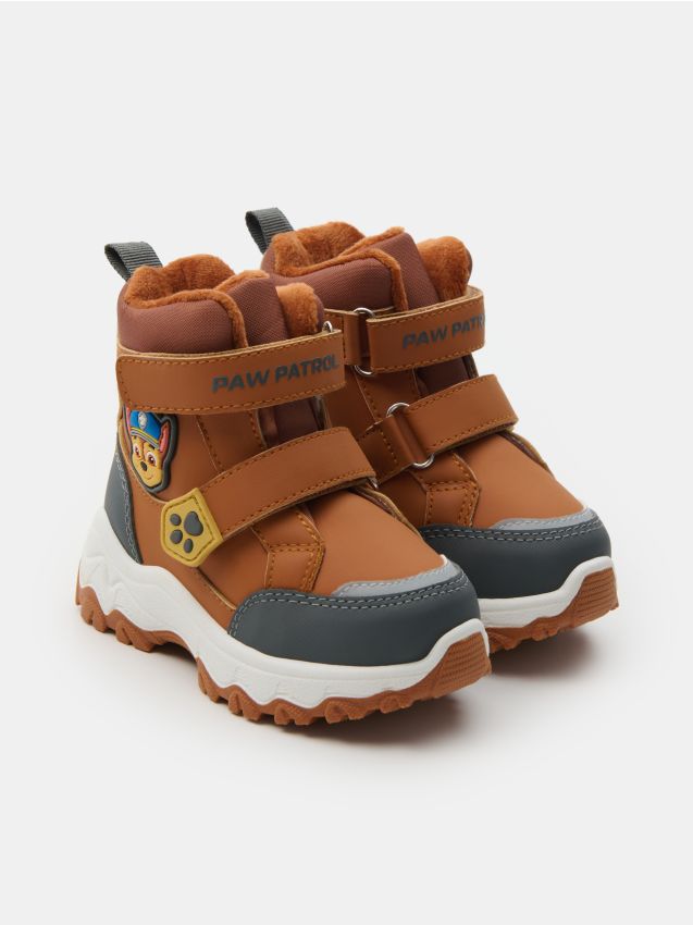 Sinsay - Cizme de zăpadă PAW Patrol căptușite cu închidere dublă velcro și branț din lână - galben-muștar