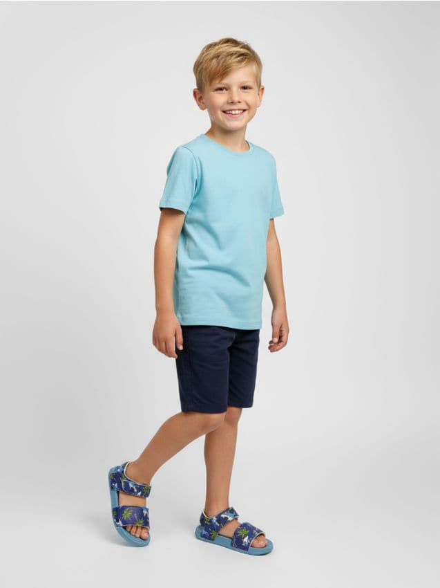 Sinsay - Sandale cu motiv de rechini și palmieri - bleumarin