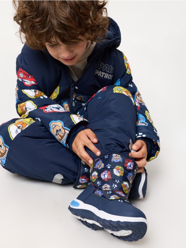 Sinsay - Cizme de zăpadă PAW Patrol căptușite cu lână și talpă luminoasă - bleumarin