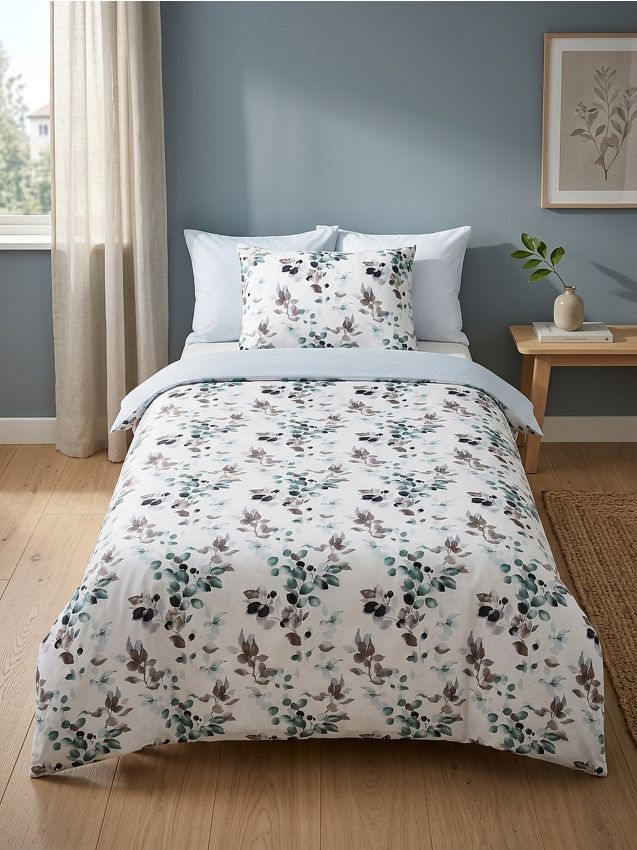 Sinsay - Set de Lenjerie de Pat cu Motiv Botanic - crem