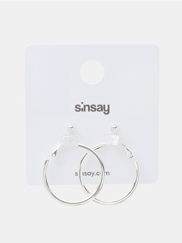 Sinsay - Set de 2 perechi de cercei - argintiu