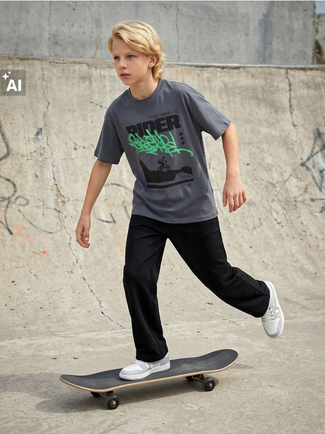 Sinsay - Pantaloni de trening oversize cu opritoare - negru