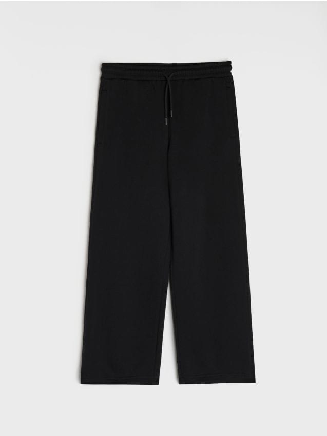 Sinsay - Pantaloni de trening oversize cu opritoare - negru