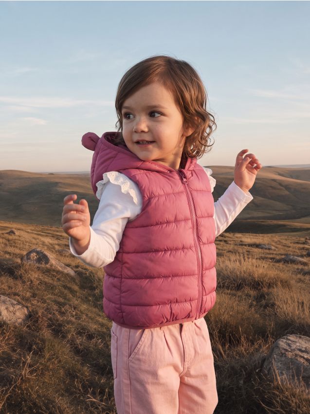 Sinsay - Vestă puffer matlasată cu glugă - roz