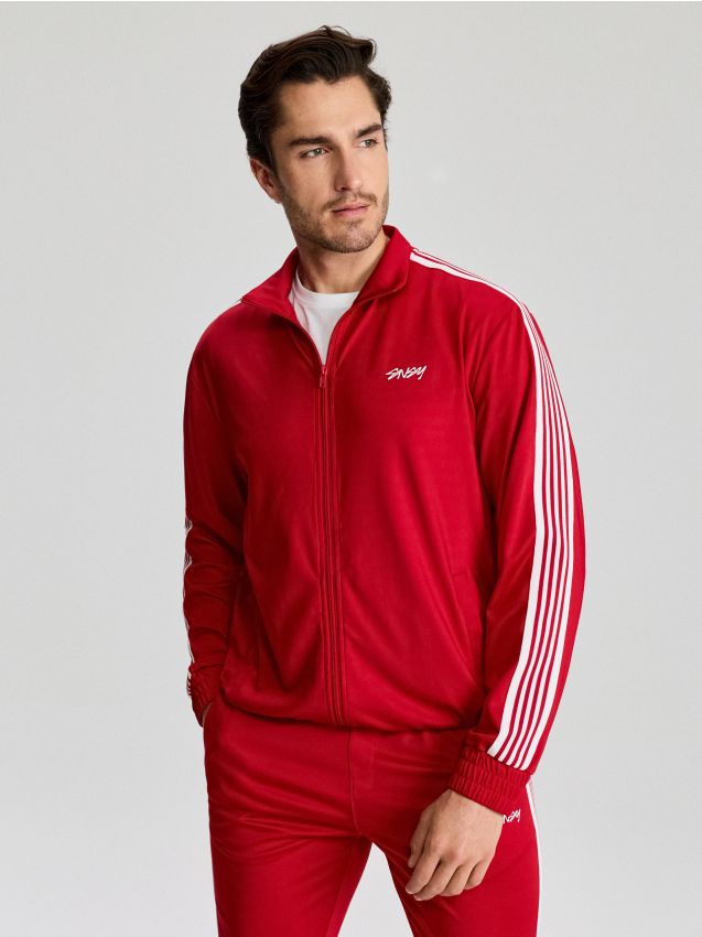 Sinsay - Bluză sport bomber cu fermoar - roșu