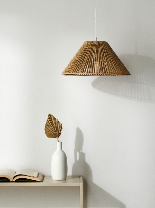 Paralume intrecciato conico - beige