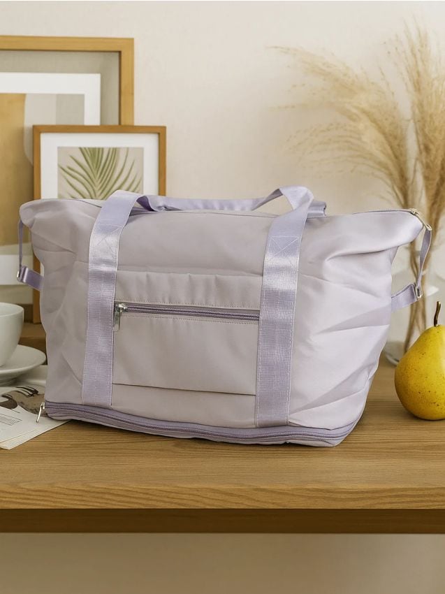 Sinsay - Skladacia cestovná taška s vreckami - svetlošedá