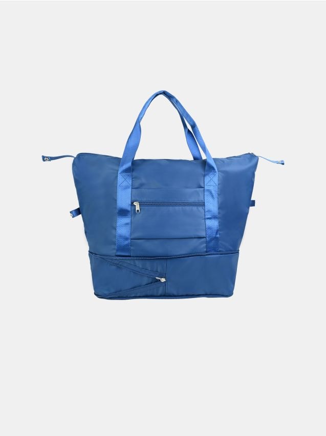 Borsa da viaggio pieghevole con tasche - blu