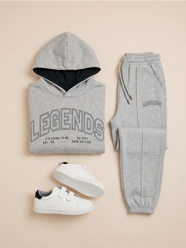 Sinsay - Pantaloni de trening jogger oversize - gri deschis