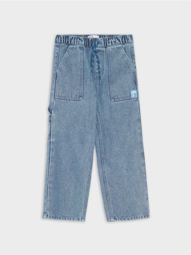 Sinsay - Blugi din bumbac straight leg - albastru