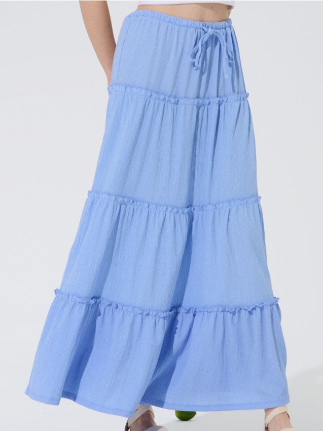 Sinsay - Fustă maxi cu cusături stratificate - light blue