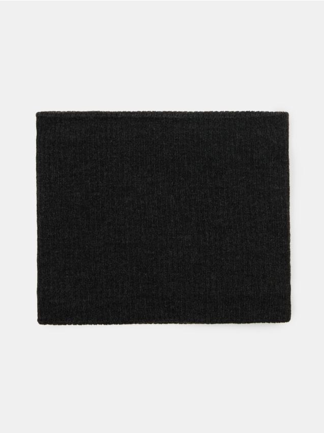 Sinsay - Eșarfă circulară din tricot striat - gri-închis
