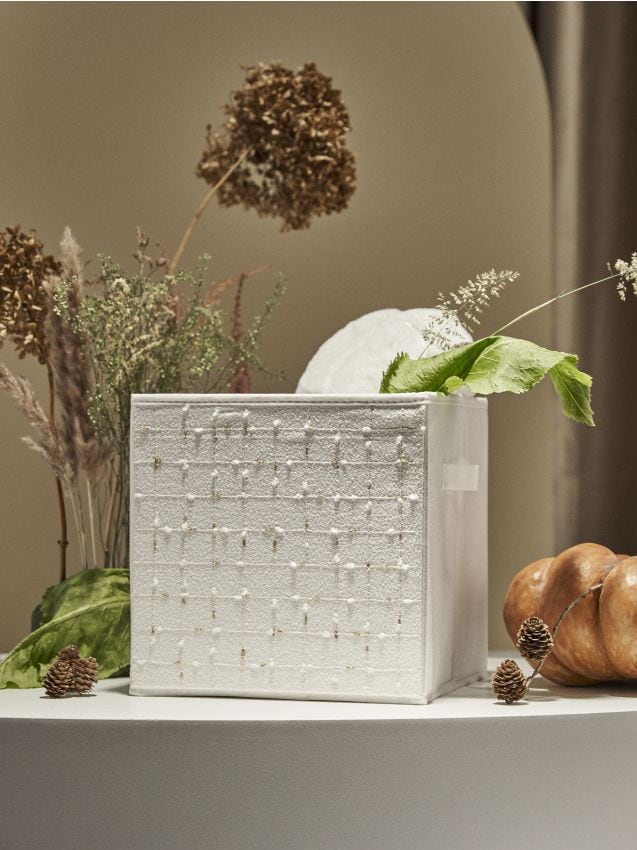 Sinsay - Skladacia úložná krabica s úchytkami - biela